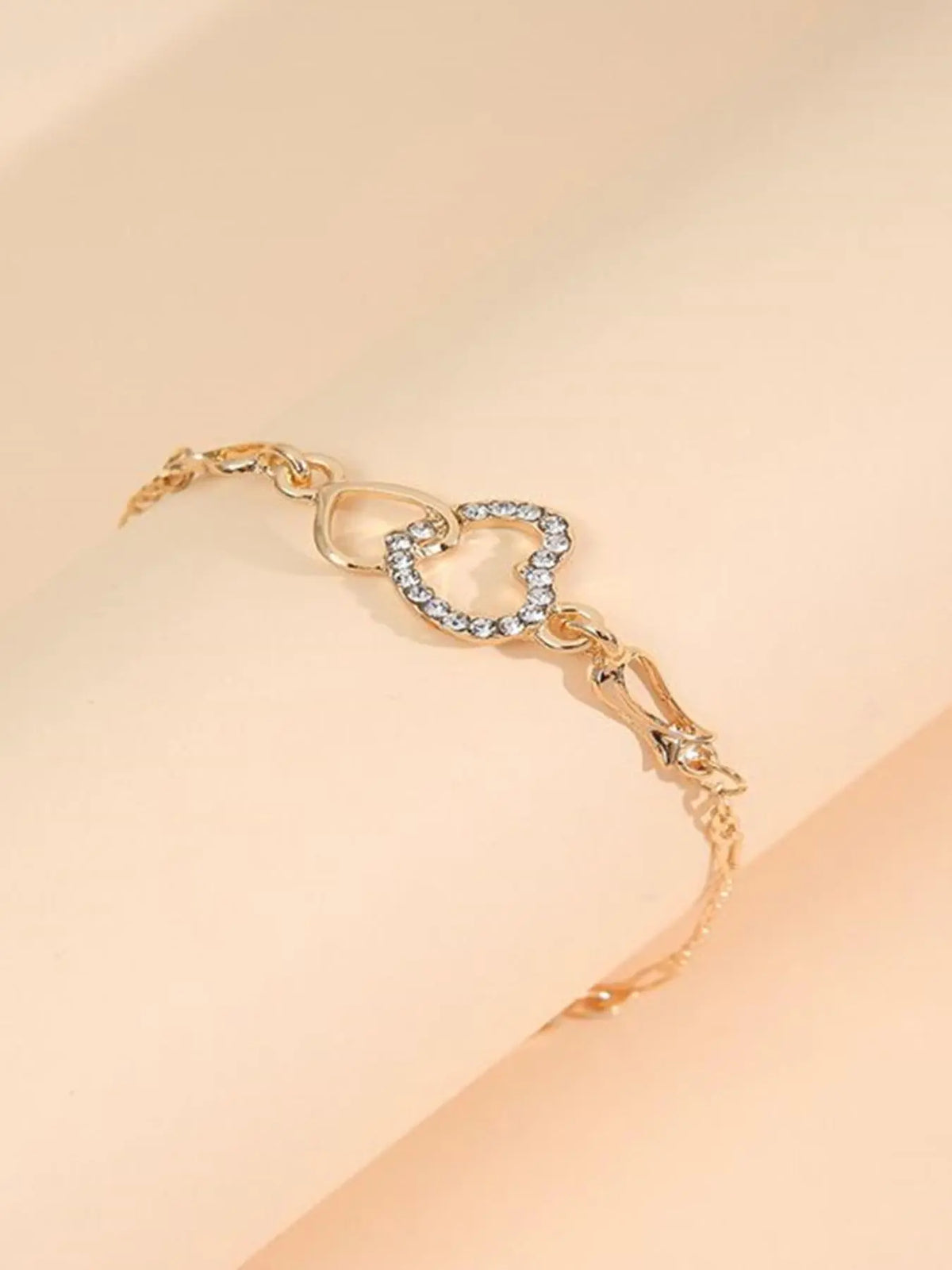 Mother's Day Gift Fashion Rhinestone Decorated Heart Design Charm Bracelet, Artificial Zircon Bracelet, Fashionable Bracelet, Beautiful Bracelets, Fashion Jewelry for Party & Daily Decor, Trendy All-match Jewelry for Birthday Gift