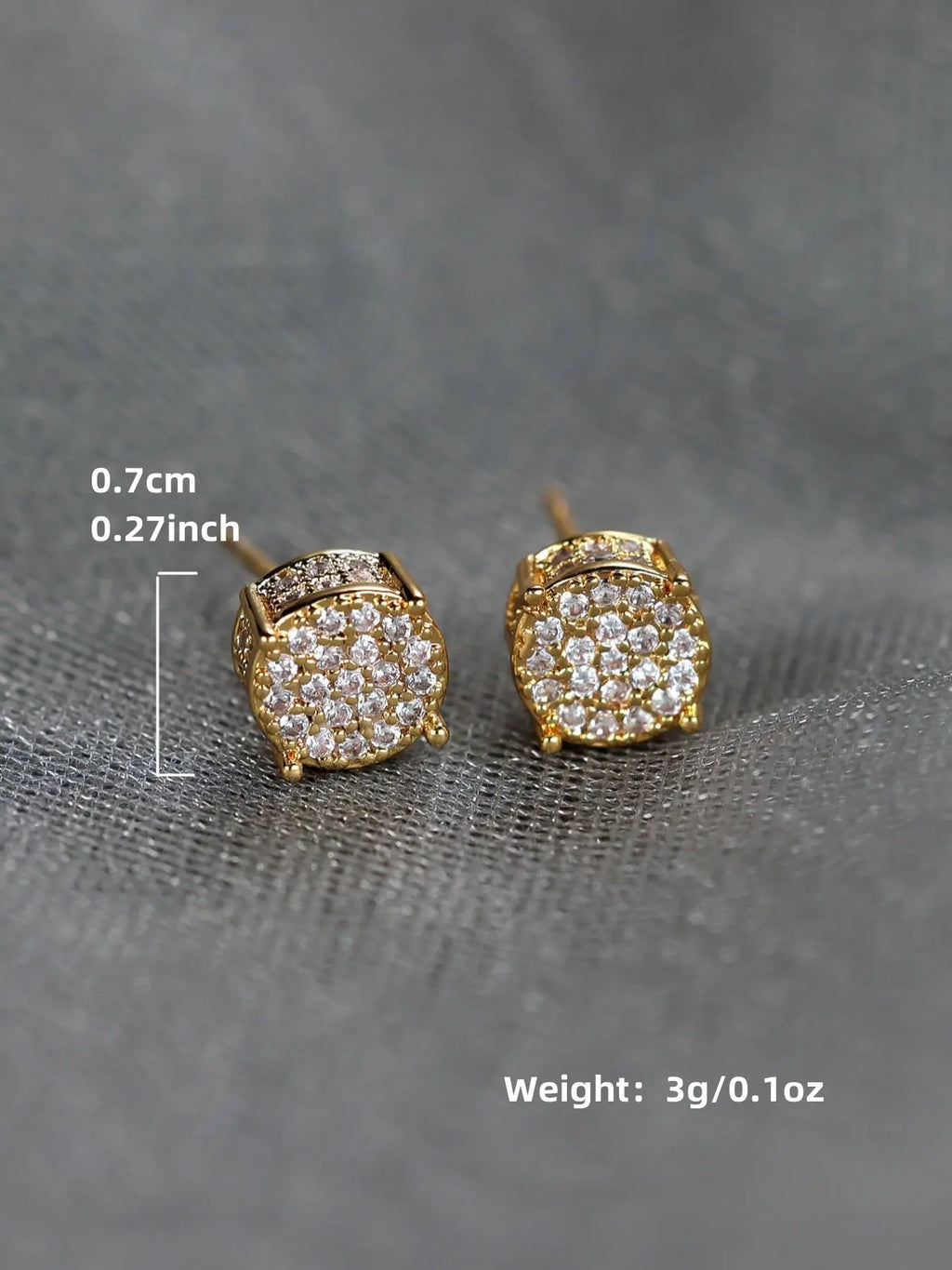 Round Artificial Zircon Decor Stud Earrings, 1/4 Pairs Earrings, Fashion Jewelry, Trendy All-match & Exquisite Jewelry, Party Festival Earrings